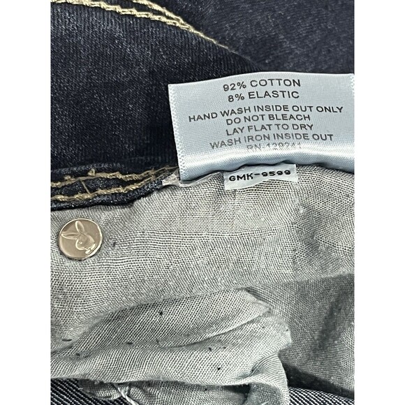 Playboy Women's Jeans Dark Wash Straight Leg Triple Button Size 13/14 (30)  Y2K - Picture 8 of 8